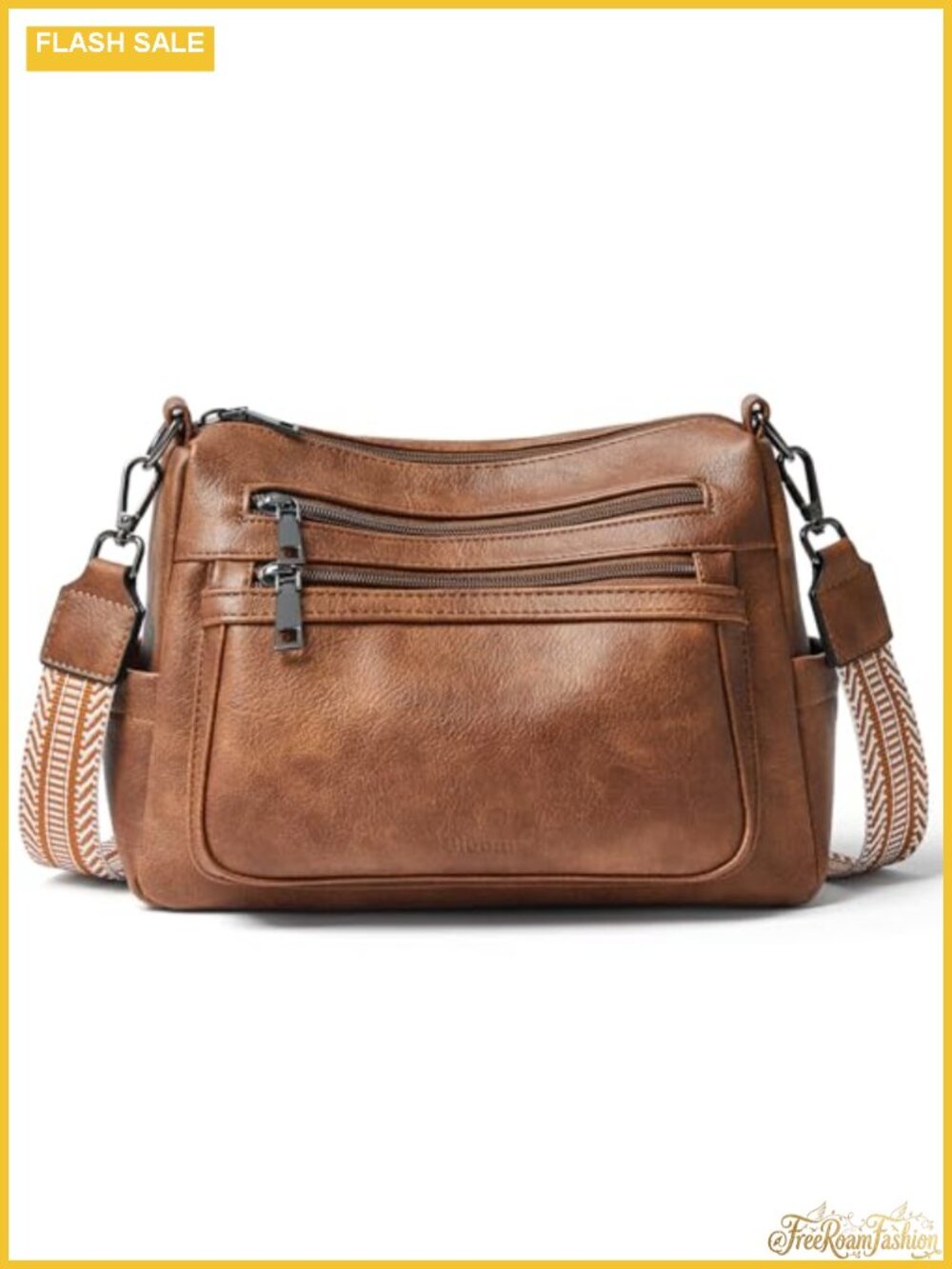 Faux Leather Crossbody Bag Medium Large Lightweight Sling Purse for Women